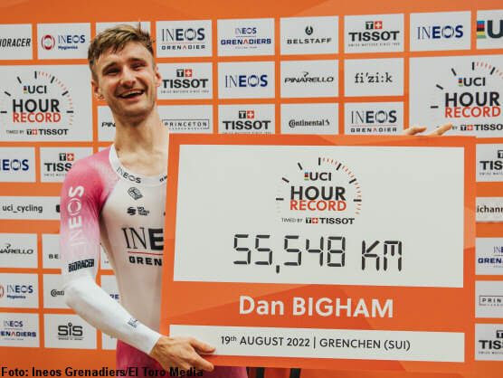 Dan Bigham bate el Rcord de la Hora con un registro de 55,548 Km
