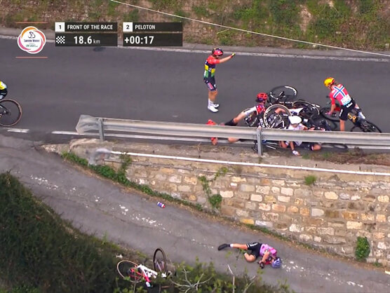 Debora Silvestri, consciente tras una dura ca�da en la Mil�n-San Remo Femenina