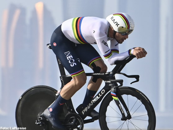 Tour de los Emiratos: Filippo Ganna se impone en la crono, Tadej Pogacar nuevo lder