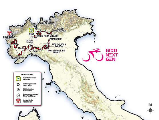 Mapa del recorrido del Giro Next Gen 2025