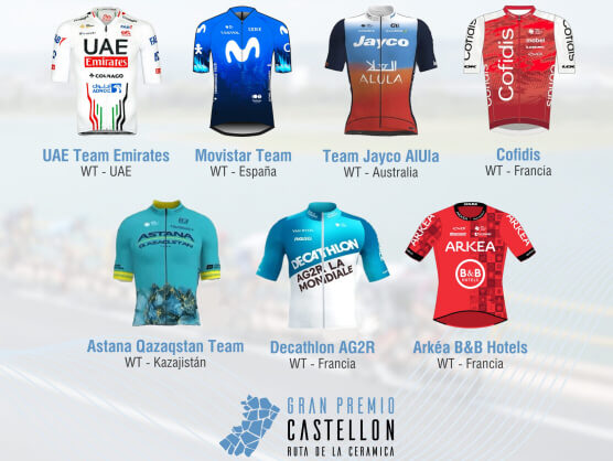 Siete equipos WorldTour en el Gran Premio Castellón-Ruta de la Cerámica Siete equipos WorldTour en el Gran Premio Castellón-Ruta de la Cerámica