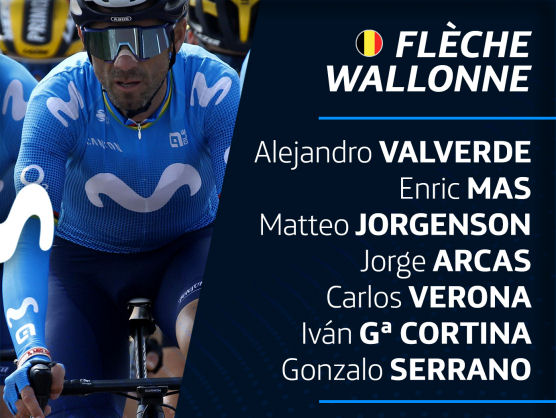 Valverde, Mas y Cortina núcleo fuerte del Movistar para la Flecha Valona Valverde, Mas y Cortina núcleo fuerte del Movistar para la Flecha Valona