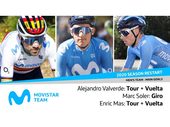 Movistar, con Alejandro Valverde y Enric Mas en al Tour de Francia y con Marc Soler al Giro de Italia