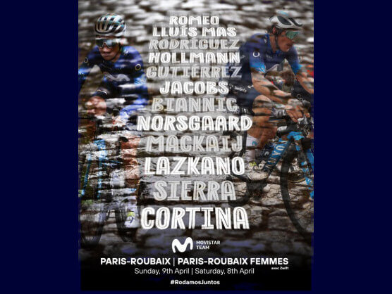 García Cortina, al frente del equipo Movistar en la París-Roubaix García Cortina, al frente del equipo Movistar en la París-Roubaix