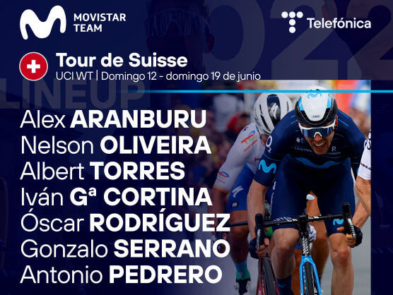 Alex Aranburu y Óscar Rodríguez, al frente de Movistar en el Tour de Suiza Alex Aranburu y Óscar Rodríguez, al frente de Movistar en el Tour de Suiza