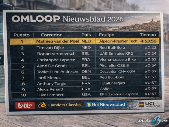 Clasificaciones completas de la Omloop Nieuwsblad 2026 Clasificaciones completas de la Omloop Nieuwsblad 2026