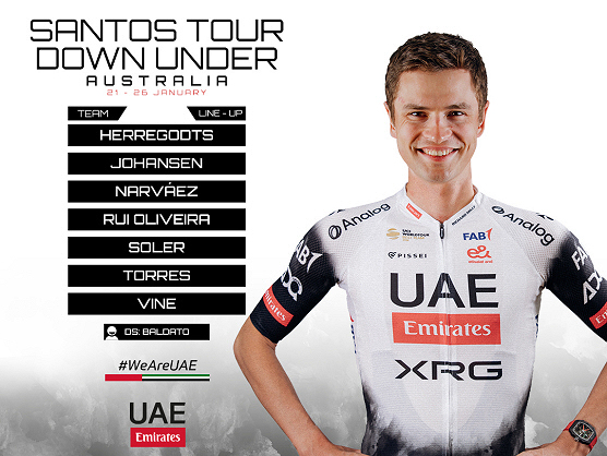 Jay Vine lidera al UAE Emirates-XRG en el Tour Down Under Jay Vine lidera al UAE Emirates-XRG en el Tour Down Under