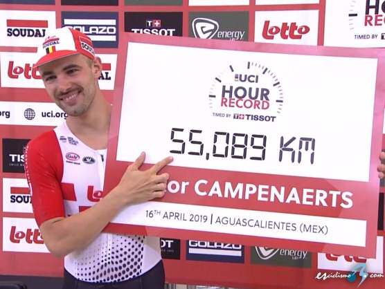 Victor Campenaerts establece un nuevo Rcord de la Hora (55,089 Km)