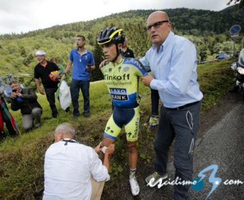 Tour de Francia: Alberto Contador tiene la tibia derecha fracturada Tour de Francia: Alberto Contador tiene la tibia derecha fracturada