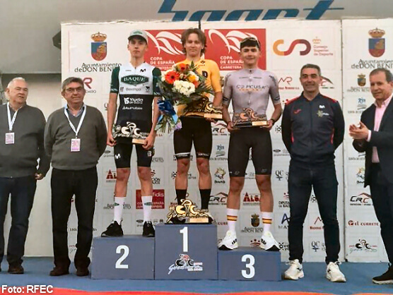 Matvei Yakovlev, primer l�der de la Copa de Espa�a J�nior de ciclismo tras imponerse en el Circuito Guadiana