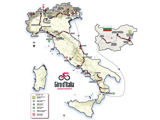 El Giro de Italia 2026, de Bulgaria a Roma pasando por Miln 4 aos despus [Etapas y perfiles]