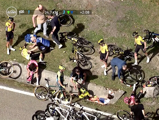 Itzulia-Vuelta al País Vasco: Vingegaard, Roglic y Evenepoel involucrados en una grave caída Itzulia-Vuelta al País Vasco: Vingegaard, Roglic y Evenepoel involucrados en una grave caída