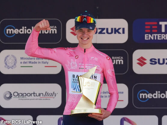Jakob Omrzel: "Todavía no me creo que mi primera victoria sub-23 sea el Giro Next Gen" Jakob Omrzel: "Todavía no me creo que mi primera victoria sub-23 sea el Giro Next Gen"