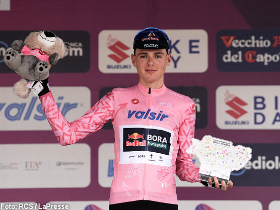 Lorenzo Finn se exhibe en Monte Livata y se viste de rosa en el Giro Next Gen