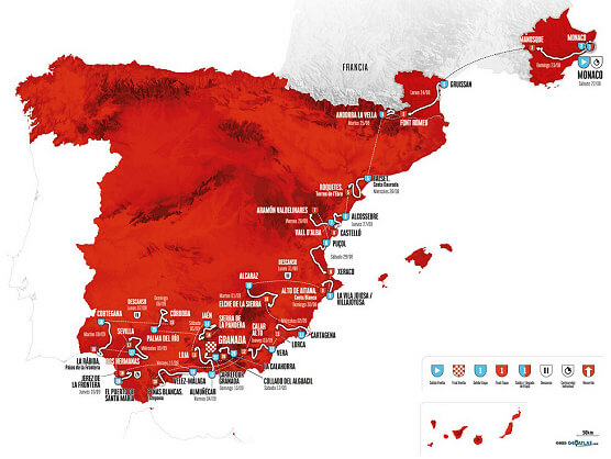 De M�naco a Granada, la Vuelta a Espa�a ofrece monta�a, crono larga y alicientes diarios [Etapas y perfiles]