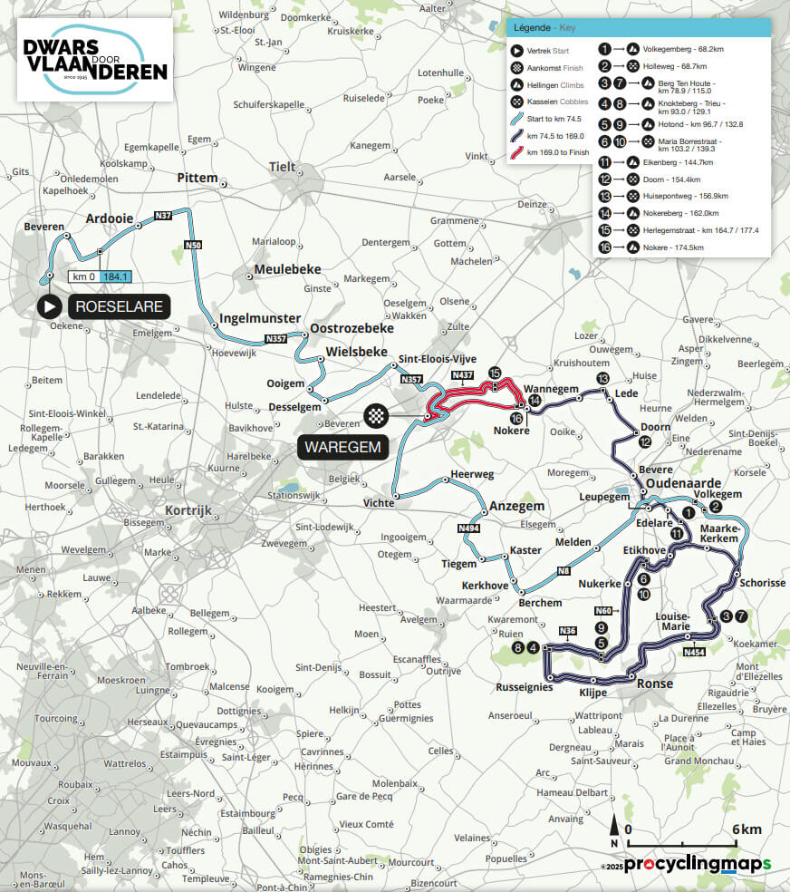 Recorrido de A Travs de Flandes 2025