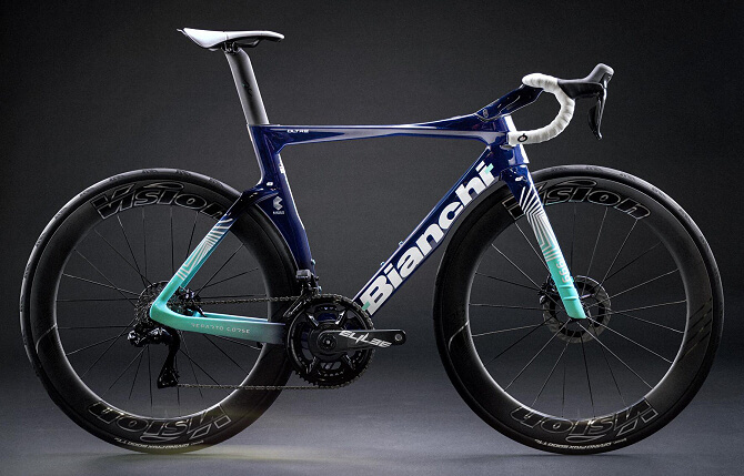 Bicicleta Bianchi Oltre RC replica Bahrain-Victorious Bicicleta Bianchi Oltre RC replica Bahrain-Victorious