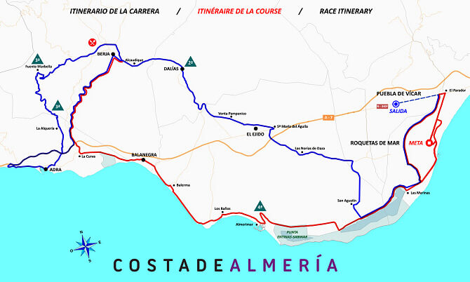 Mapa del recorrido completo de la Clsica de Almera 2024