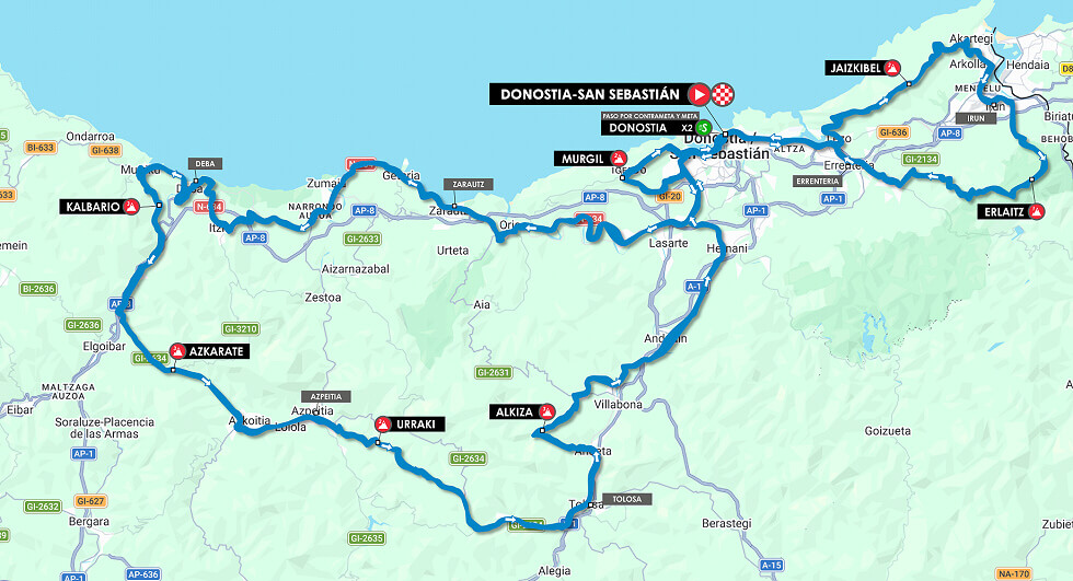 Mapa del recorrido completo de la Cl�sica San Sebasti�n 2026