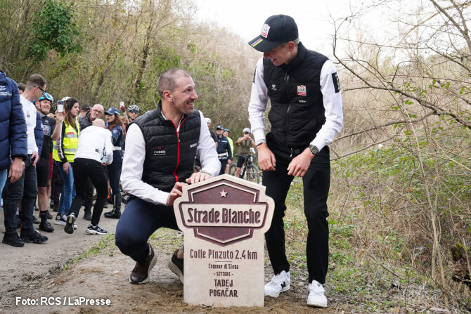 Fabian Cancellara y Tadej Pogacar