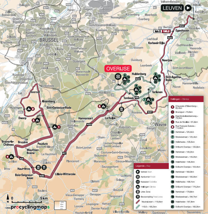 Recorrido de la Flecha Brabanzona 2024