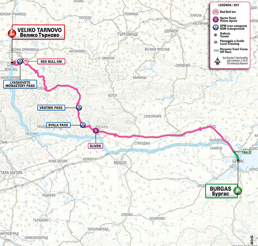 Giro de Italia 2026 - Mapa del recorrido de la etapa 2