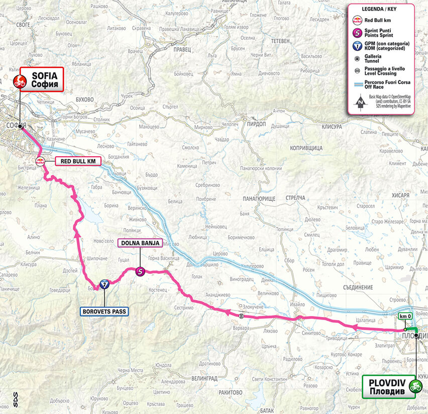Giro de Italia 2026 - Mapa del recorrido de la etapa 3