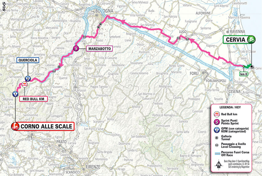 Giro de Italia 2026 - Mapa del recorrido de la etapa 9 Giro de Italia 2026 - Mapa del recorrido de la etapa 9
