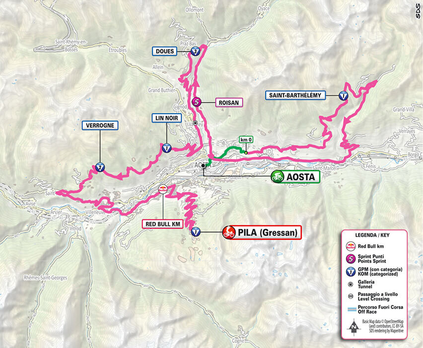 Giro de Italia 2026 - Mapa del recorrido de la etapa 14 Giro de Italia 2026 - Mapa del recorrido de la etapa 14