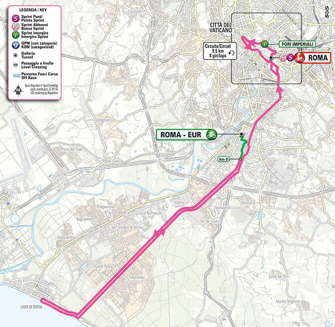 Giro de Italia 2024 - Recorrido etapa 21