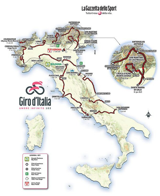 Etapas del Giro de Italia 2019