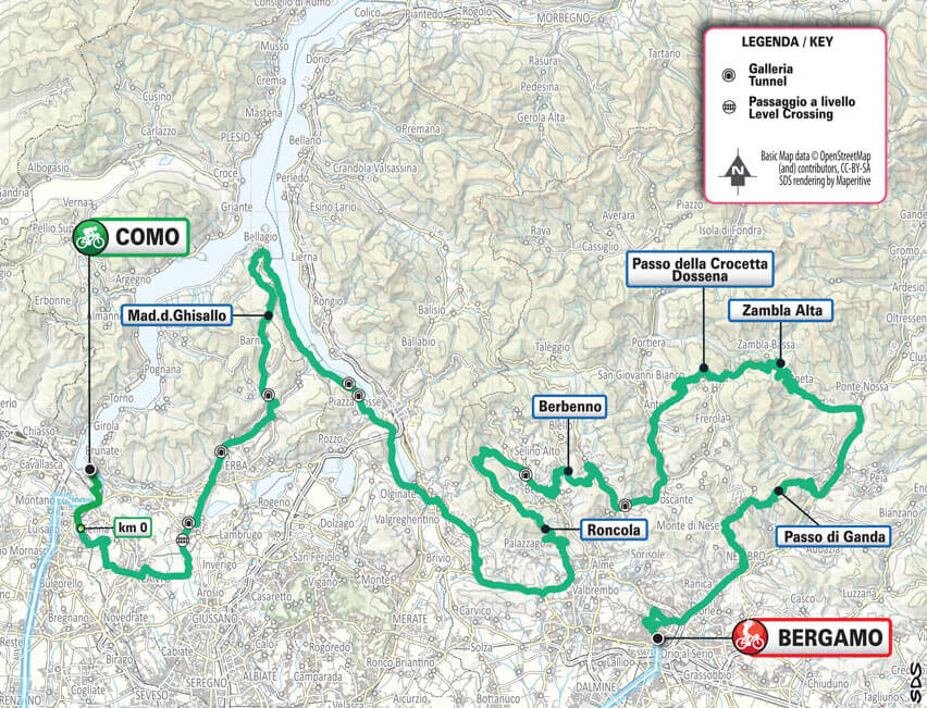 Mapa del recorrido completo de Il Lombarda 2025