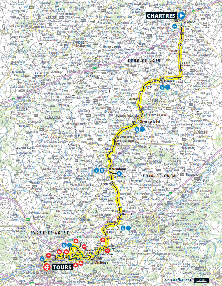 Mapa del recorrido completo de la Pars-Tours 2025