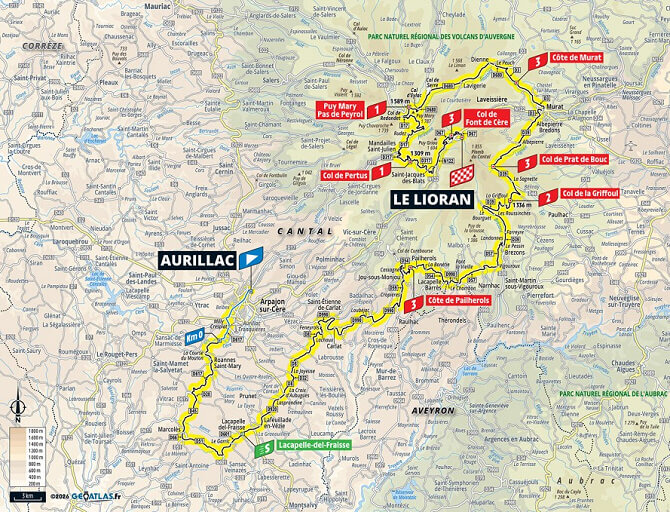Tour de Francia 2026 - Mapa del recorrido de la etapa 10 Tour de Francia 2026 - Mapa del recorrido de la etapa 10