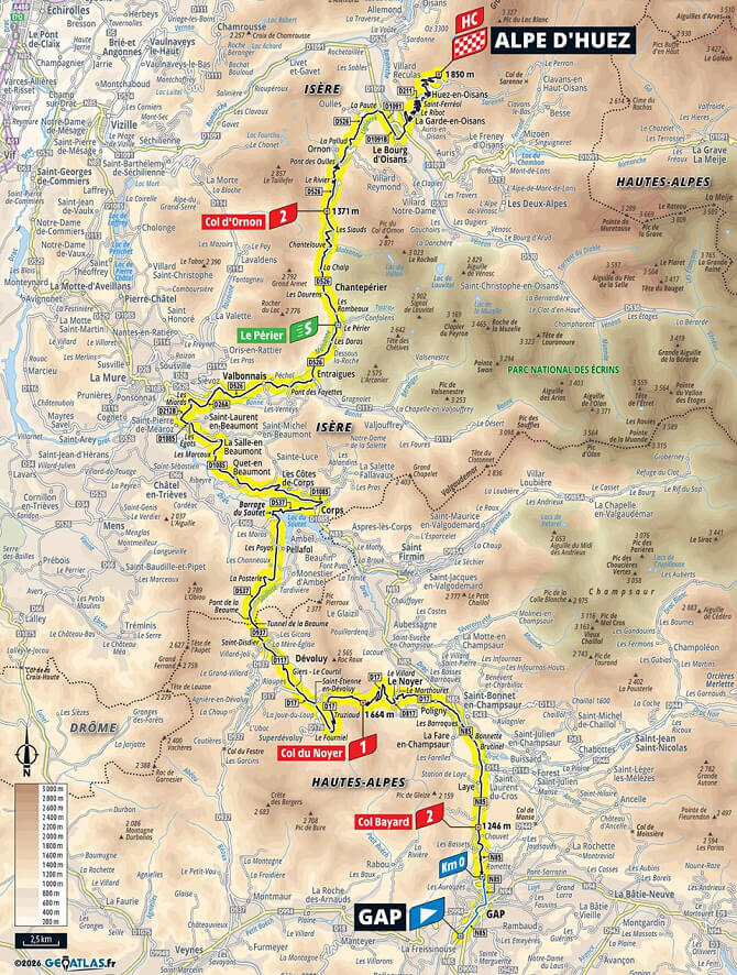 Tour de Francia 2026 - Mapa del recorrido de la etapa 19 Tour de Francia 2026 - Mapa del recorrido de la etapa 19