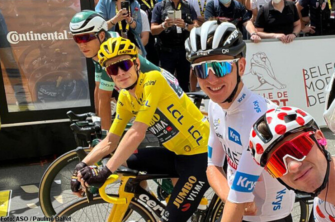 Los líderes de las distintas clasificaciones en la línea de salida