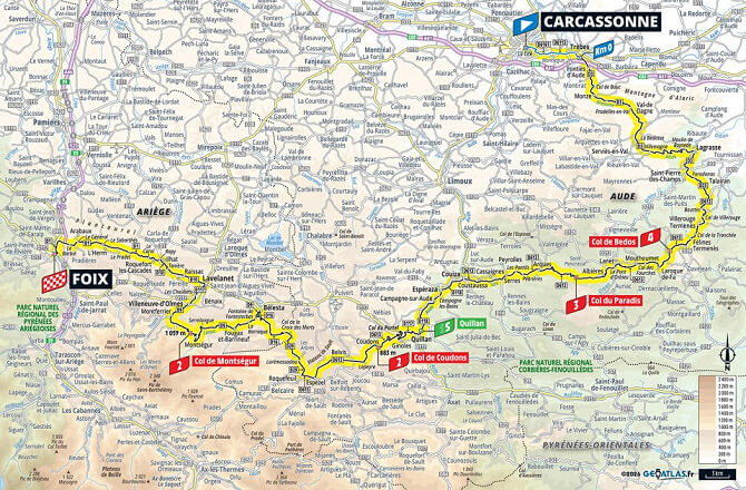 Tour de Francia 2026 - Mapa del recorrido de la etapa 4 Tour de Francia 2026 - Mapa del recorrido de la etapa 4