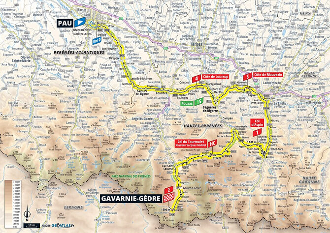 Tour de Francia 2026 - Mapa del recorrido de la etapa 6 Tour de Francia 2026 - Mapa del recorrido de la etapa 6