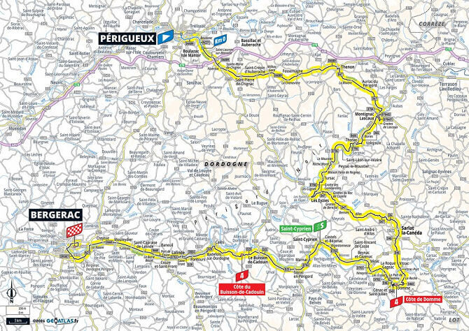Tour de Francia 2026 - Mapa del recorrido de la etapa 8 Tour de Francia 2026 - Mapa del recorrido de la etapa 8