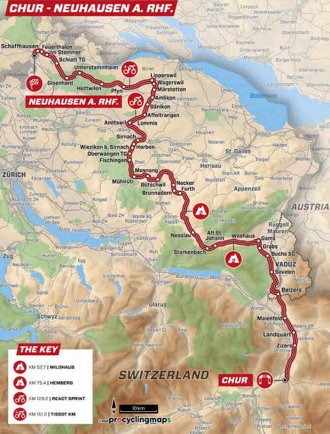 Tour de Suiza 2025 - Mapa del recorrido de la etapa 6