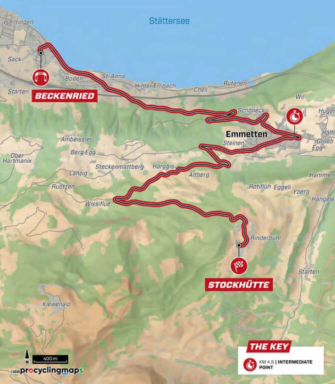 Tour de Suiza 2025 - Mapa del recorrido de la etapa 8