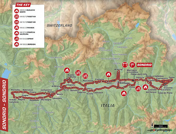 Tour de Suiza 2026 - Mapa del recorrido de la etapa 1 Tour de Suiza 2026 - Mapa del recorrido de la etapa 1