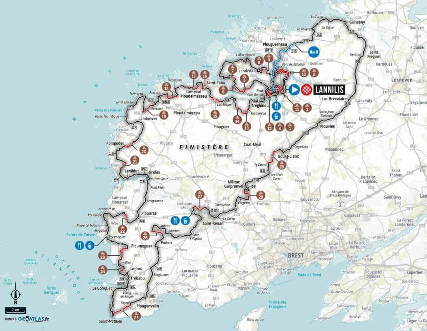 Mapa del recorrido completo de la Tro Bro Leon 2026