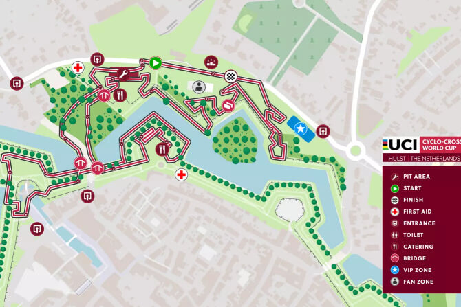 Mapa del circuito del Vestingcross 2024 de Hulst