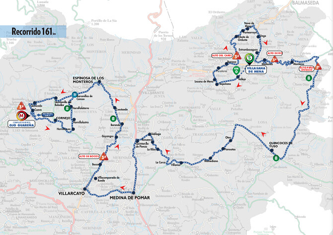 Mapa del recorrido de la segunda etapa de la Vuelta a Burgos 2024