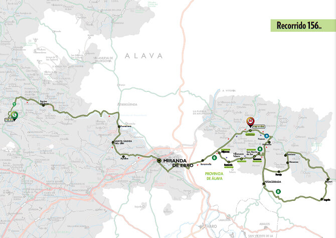 Mapa del recorrido de la quinta etapa de la Vuelta a Burgos 2024