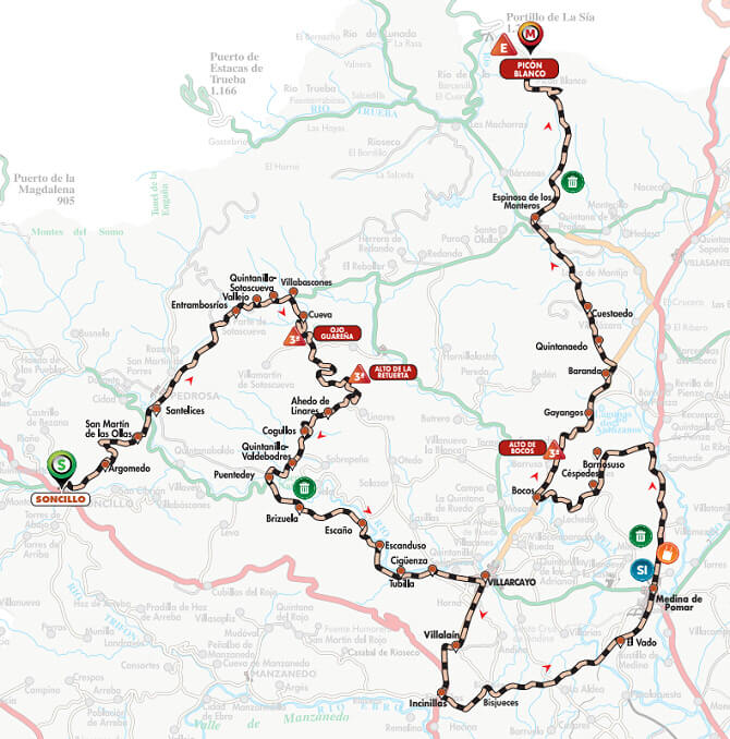 Mapa del recorrido de la 3 etapa de la Vuelta a Burgos Femenina 2025