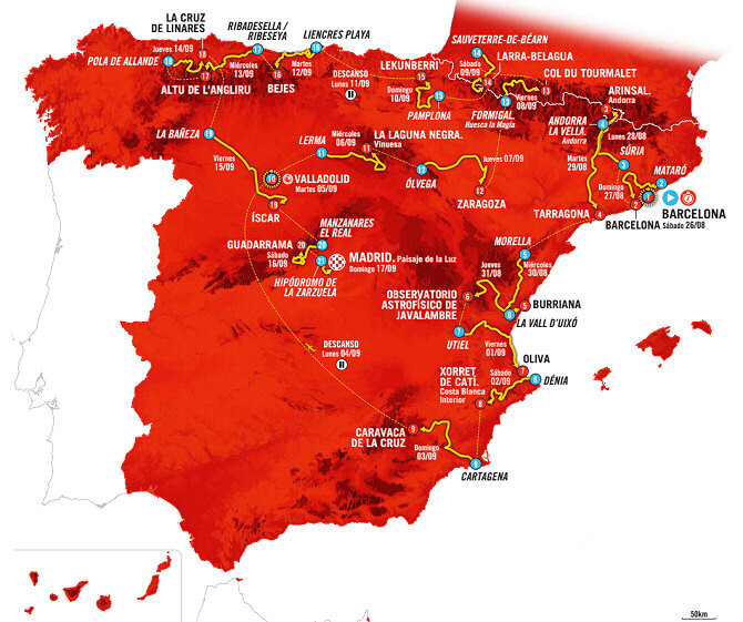 Recorrido de la Vuelta a España 2023 Recorrido de la Vuelta a España 2023