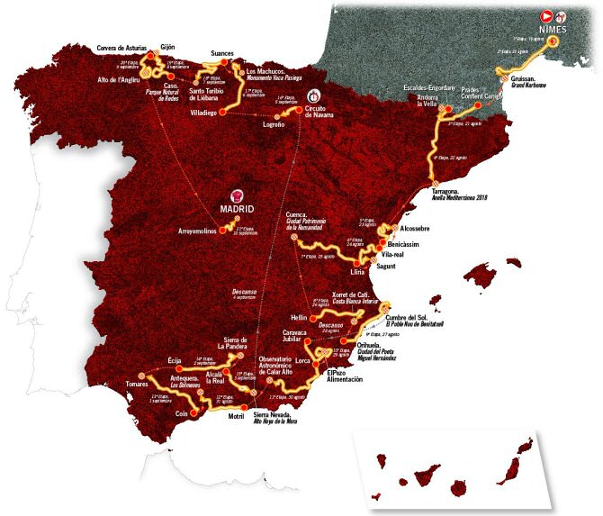 Recorrido oficial de la Vuelta a España 2017 Recorrido oficial de la Vuelta a España 2017