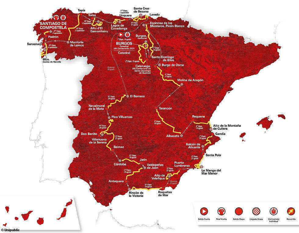 Mapa Vuelta a Espaa
